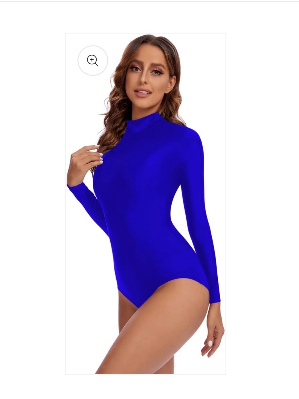 Long-Sleeve Mock Neck Bodysuit - Blue